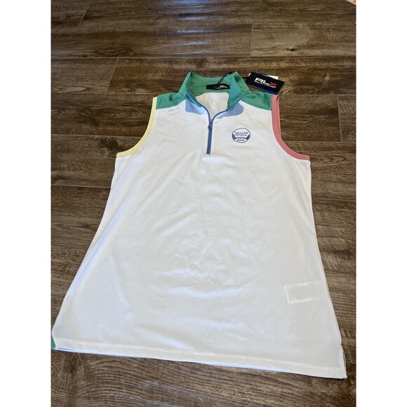 RLX Ralph Lauren Tops - RLX Ralph Lauren Golf Polo Womens Size M White Sleeveless Shirt National Dallas